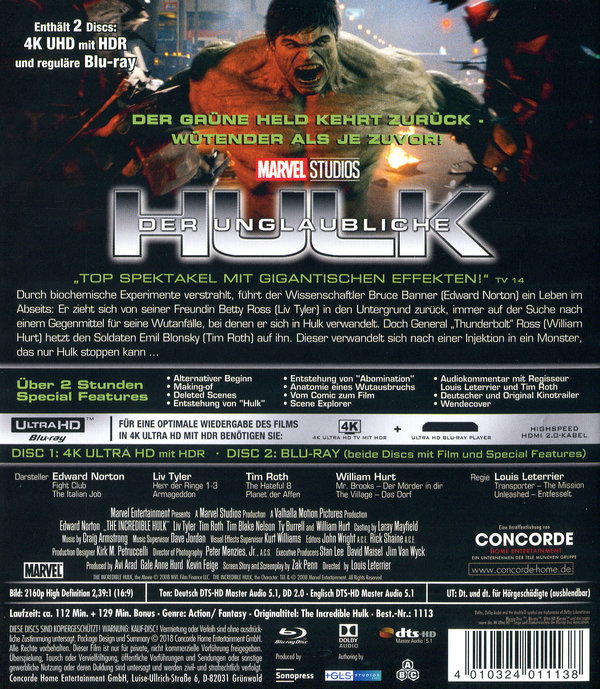 Unglaubliche Hulk, Der (4K Ultra HD)