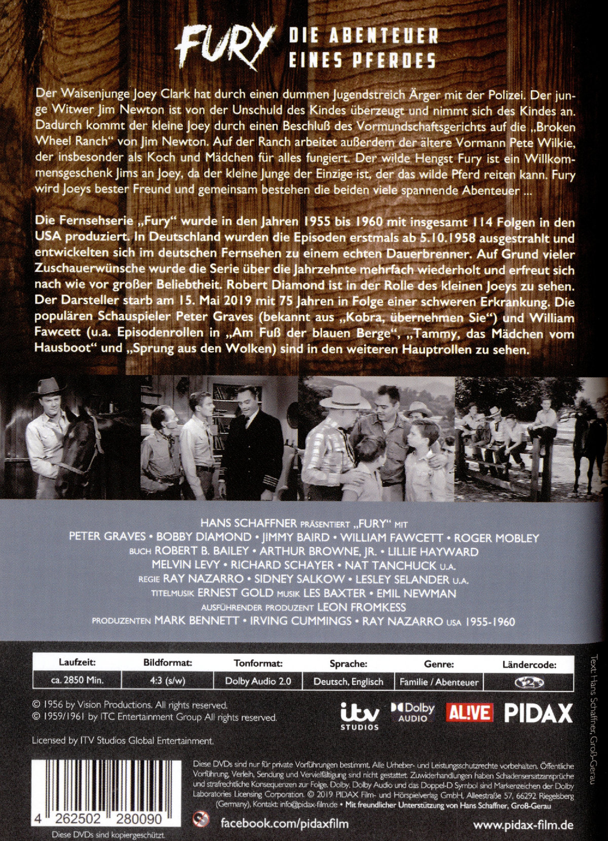Fury - Komplettbox / Die komplette 114-teilige Kultserie in einer Box (Pidax Serien-Klassiker)  [19 DVDs]  (DVD)