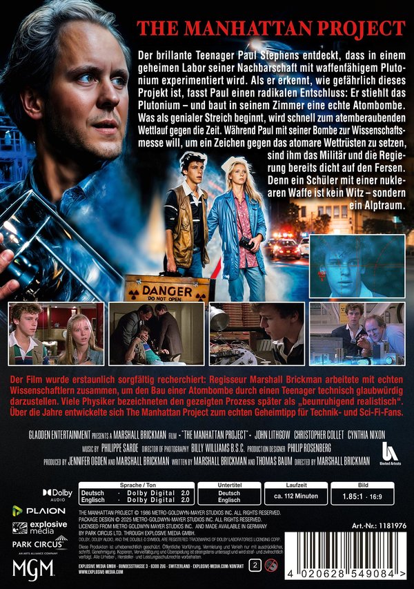 The Manhattan Project - Der atomare Alptraum  (DVD)