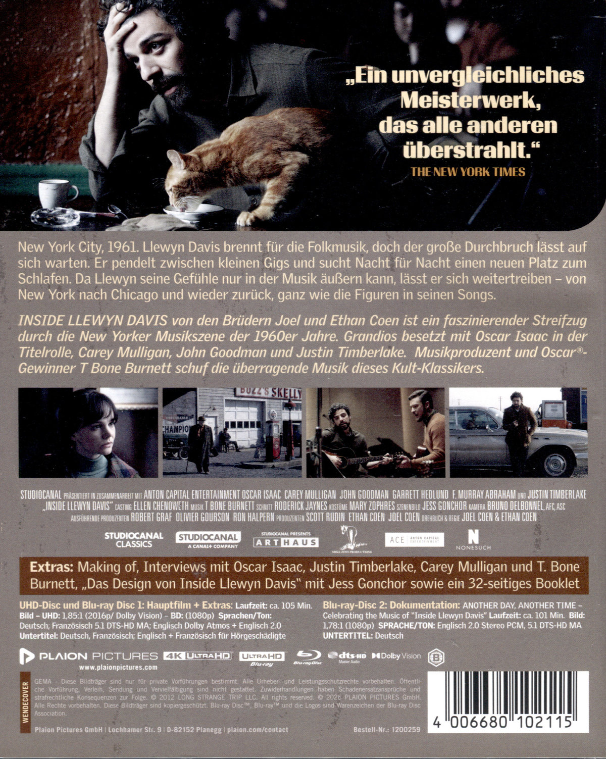 Inside Llewyn Davis - Collector's Edition  (4K Ultra HD+Blu-ray)