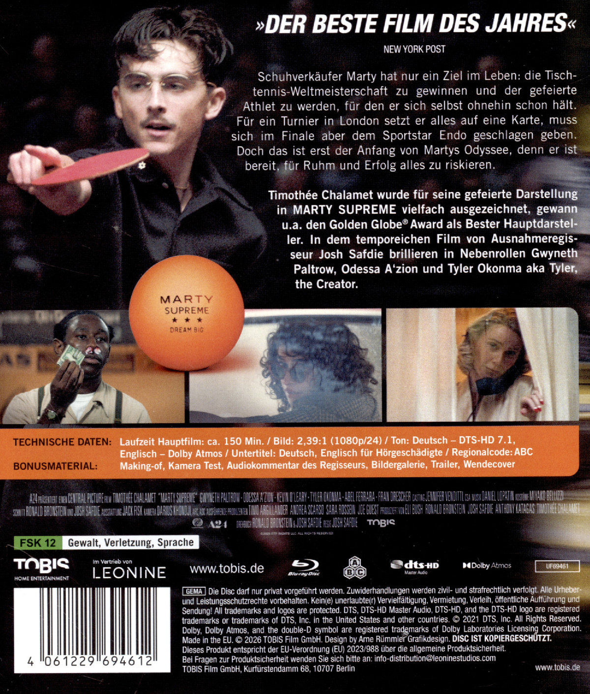 Marty Supreme  (Blu-ray Disc)