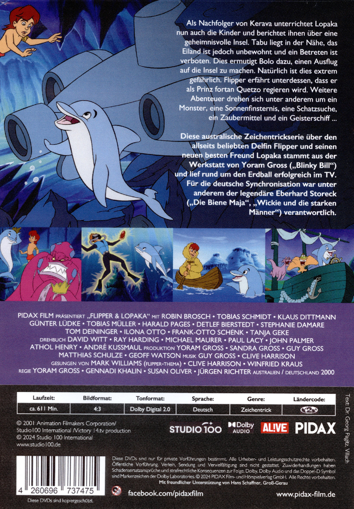 Flipper & Lopaka, Staffel 2 / Weitere 26 Folgen der Zeichentrickserie über den allseits beliebten Delfin (Pidax Animation) [2 DVDs]  (DVD)