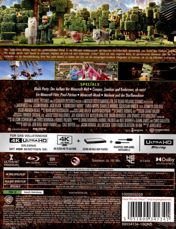 Ein Minecraft Film - Limited Steelbook Edition  (4K Ultra HD) (+ Blu-ray) 