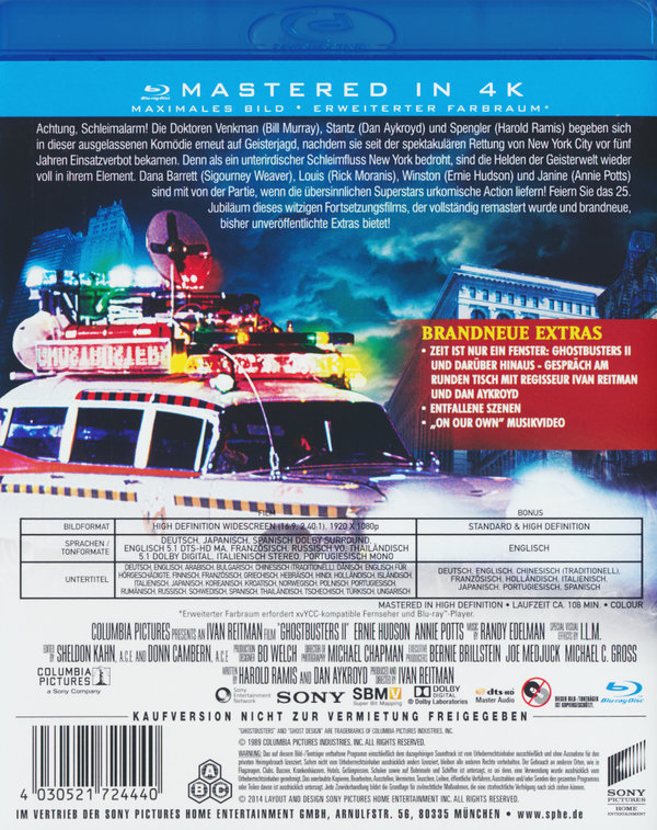 Ghostbusters 2 (blu-ray)