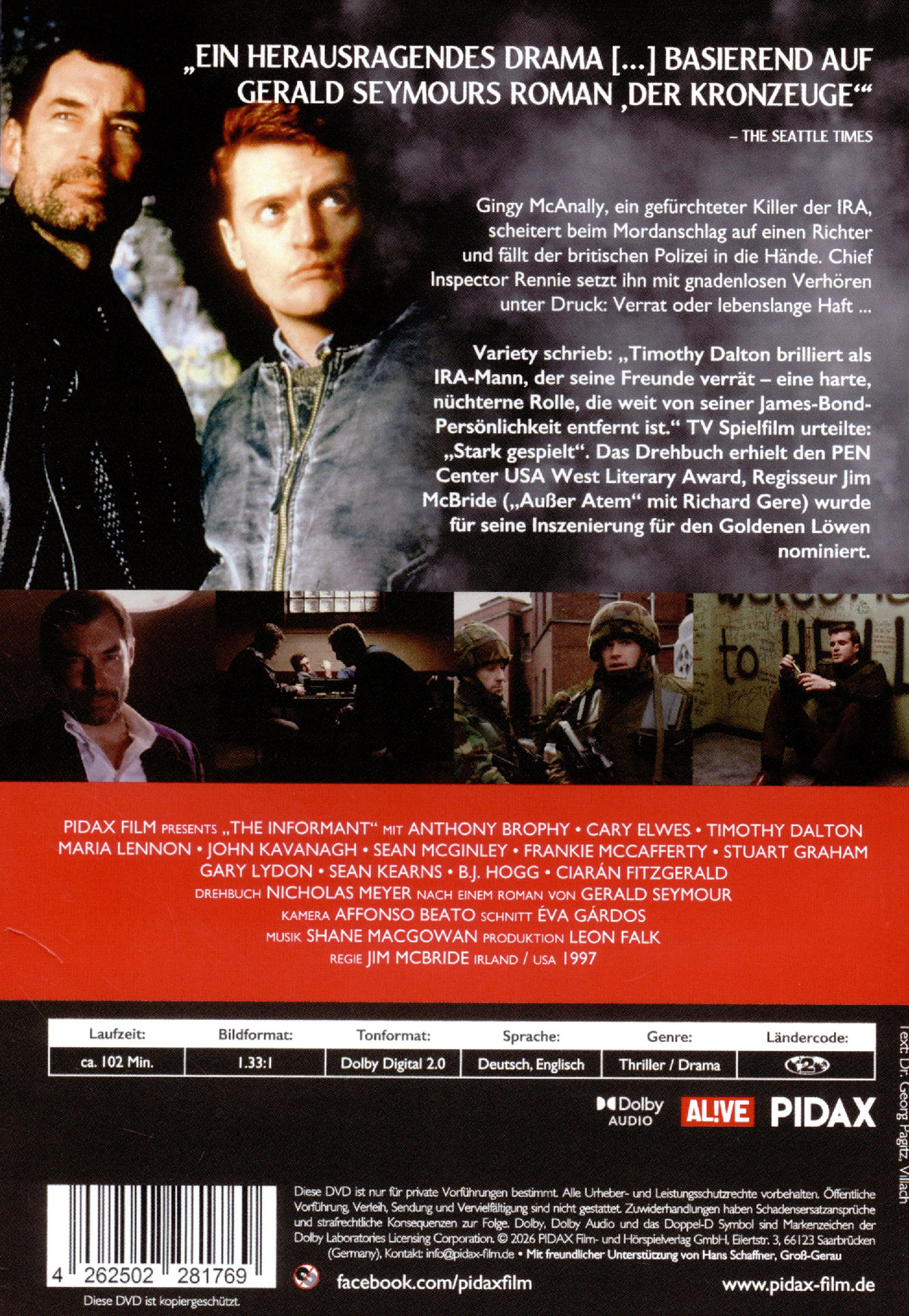 The Informant / Preisgekrönter Thriller mit Ex-James-Bond Timothy Dalton (Pidax Film-Klassiker)  (DVD)