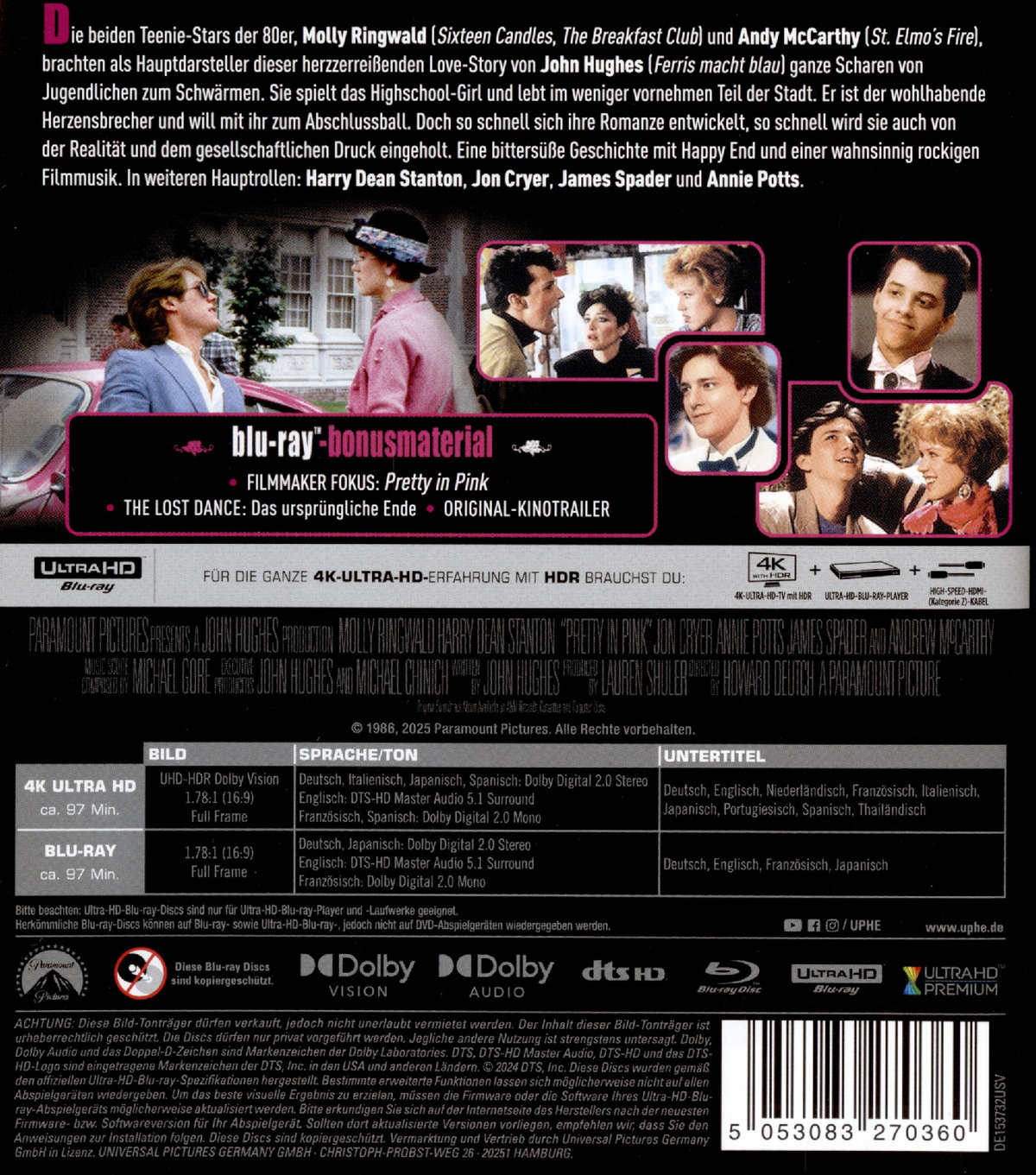 Pretty In Pink  (4K Ultra HD) (+ Blu-ray) 