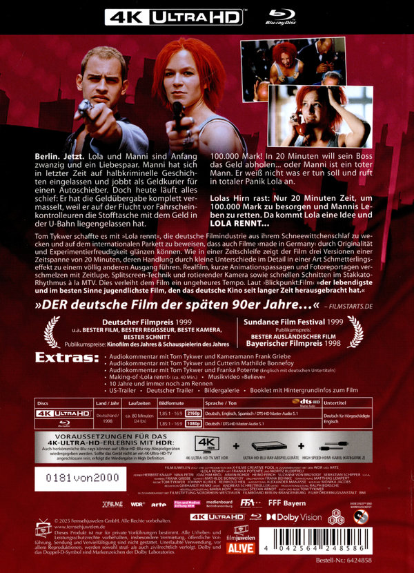 Lola rennt - Uncut Mediabook Edition  (4K Ultra HD+blu-ray)
