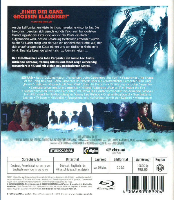 Fog, The - Nebel des Grauens - Digital Remastered (blu-ray)