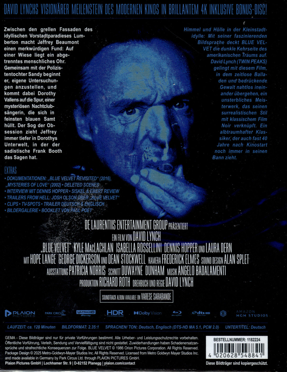 Blue Velvet - Uncut Mediabook Edition  (4K Ultra HD+blu-ray) (A)