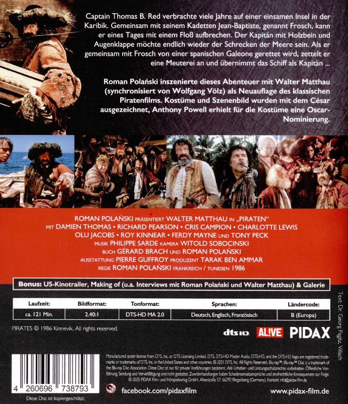 Piraten / Roman Polanskis preisgekrönter Abenteuerfilm mit Walter Matthau (Pidax Film-Klassiker)  (Blu-ray Disc)