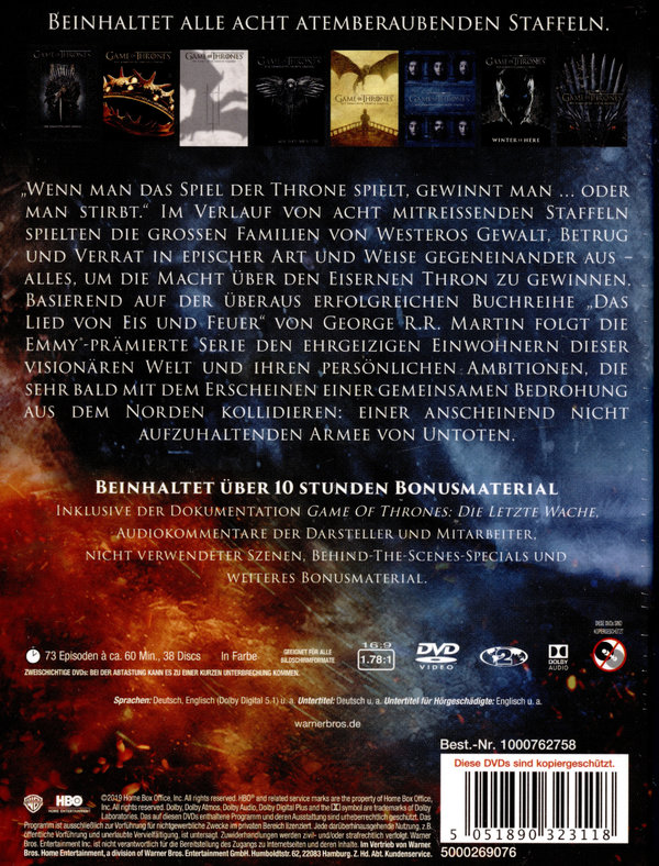 Game of Thrones - Die komplette Serie  [38 DVDs]  (DVD)