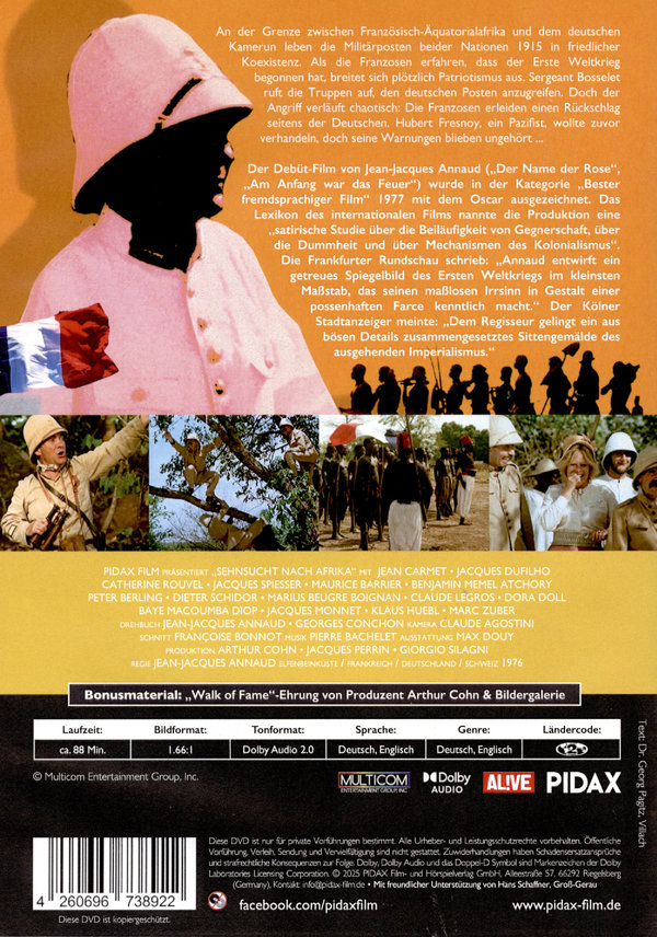 Sehnsucht nach Afrika - Remastered Edition / Oscar-preisgekrönter Film von Jean-Jacques Annaud („Der Name der Rose“) (Pidax Historien-Klassiker)  (DVD)