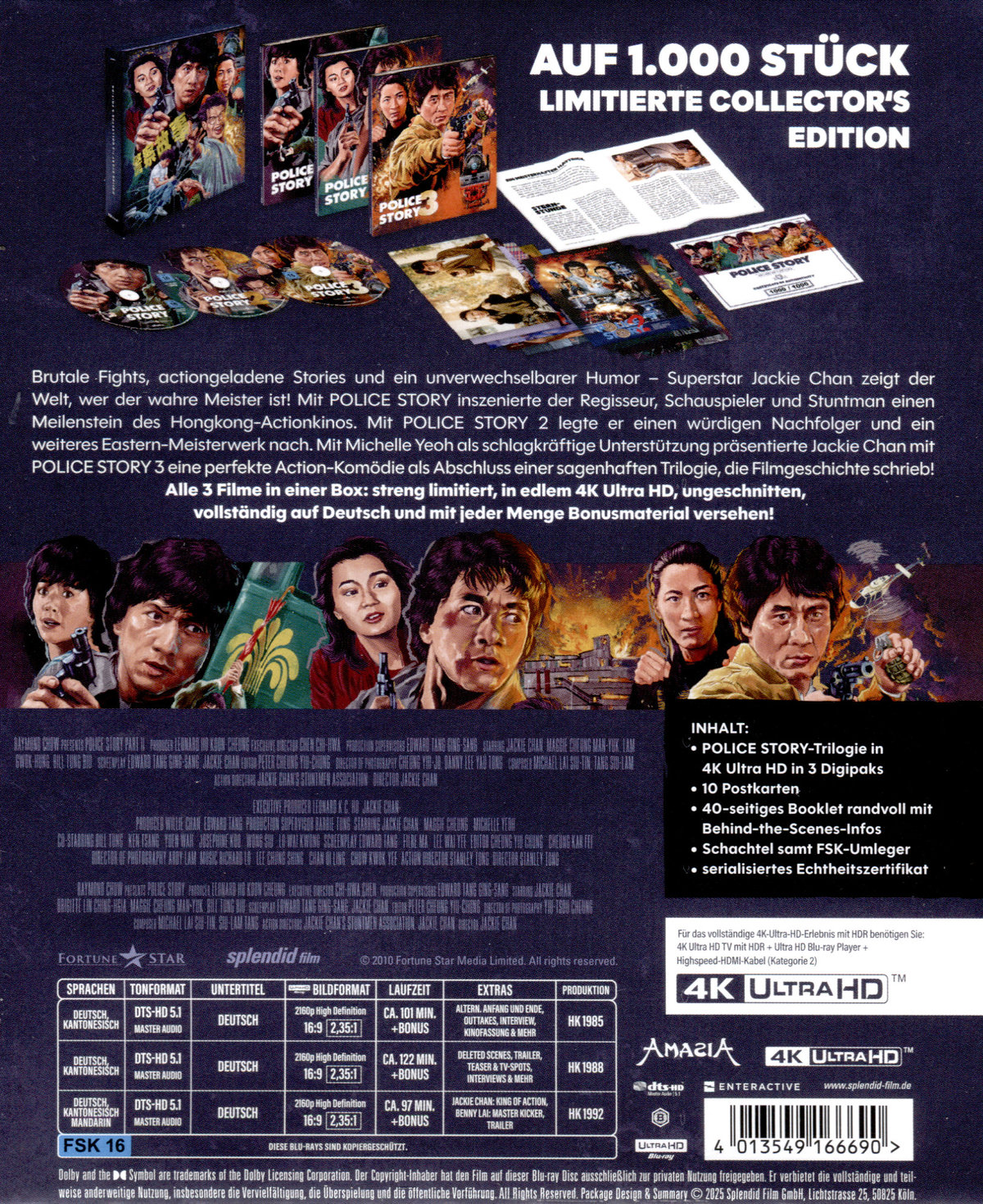 Police Story 1-3 - Legacy Collection - Limited Collector's Edition  (3 4K Ultra HDs)  (Blu-ray 4K Ultra HD)
