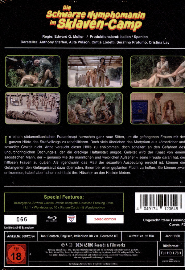 Die schwarze Nymphomanin im Sklavencamp - Uncut Mediabook Edition (DVD+blu-ray) (F)
