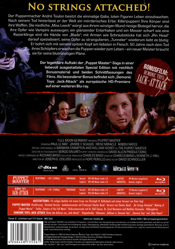 Puppet Master 1 - Unrated / Demonic Toys: Jack Attack - Uncut Mediabook Edition  (blu-ray) (C)