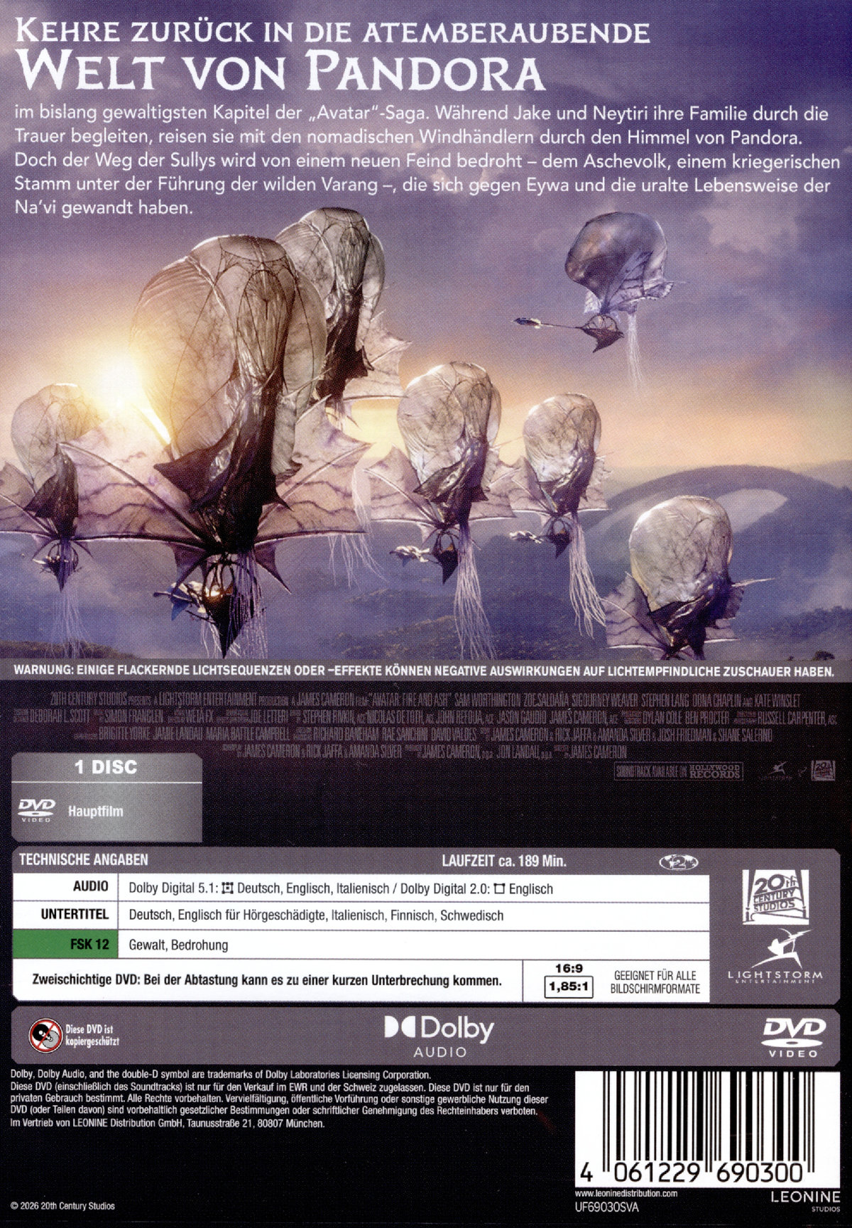 Avatar - Fire and Ash  (DVD)