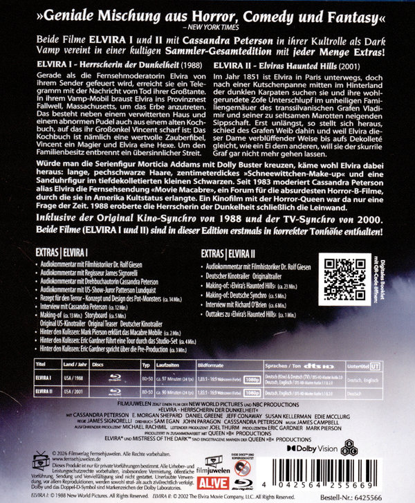 Elvira - Herrscherin der Dunkelheit (inkl. Elvira's Haunted Hills)  [2 BRs]  (Blu-ray Disc)