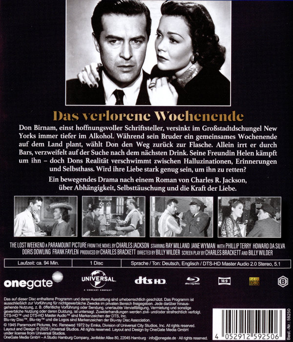 Das verlorene Wochenende  (Blu-ray Disc)