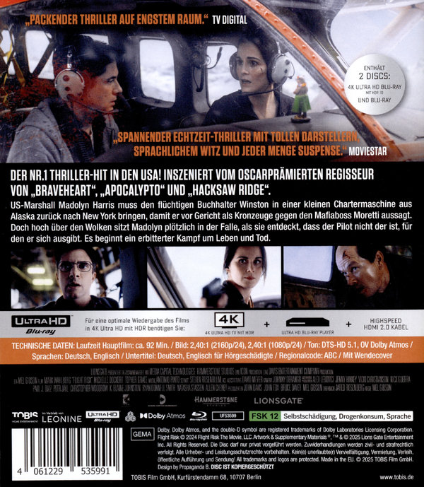 Flight Risk  (4K Ultra HD) (+ Blu-ray) 