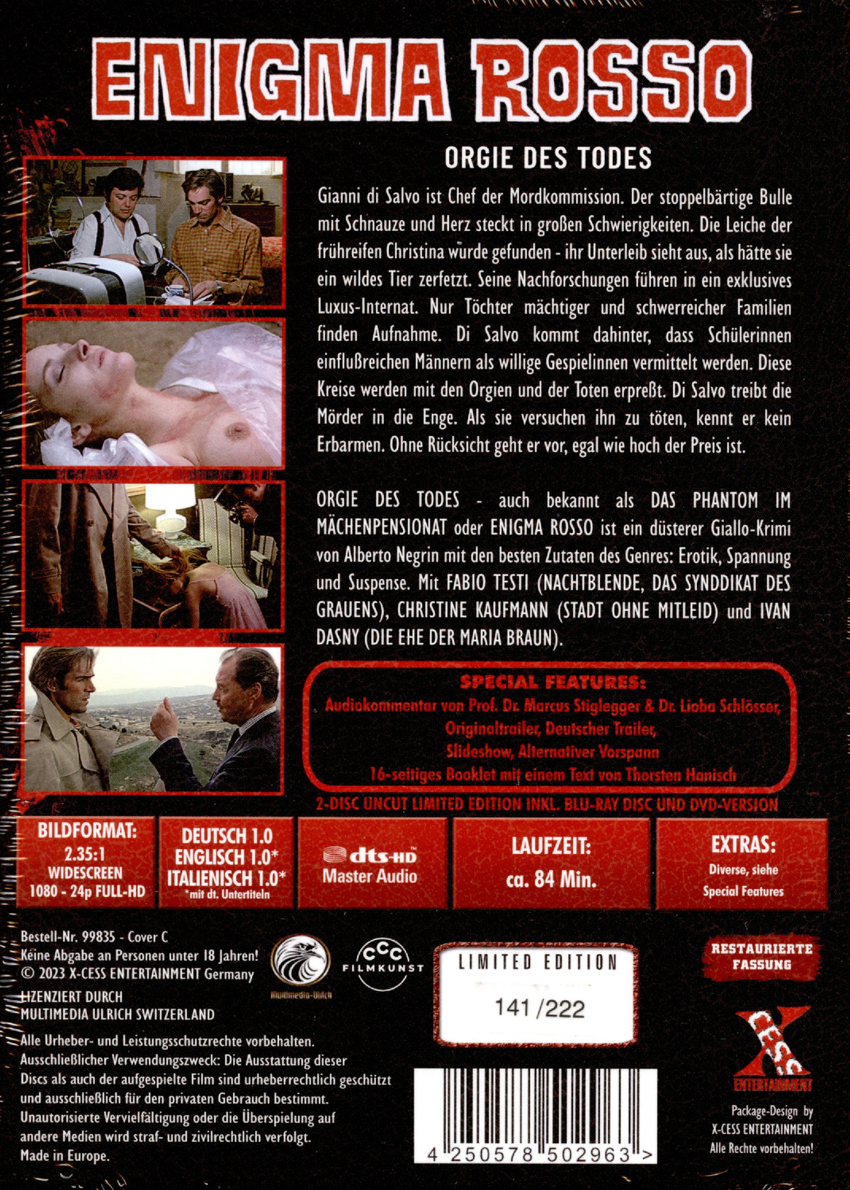 Enigma Rosso (Orgie des Todes) - Uncut Mediabook Edition  (DVD+blu-ray) (C)