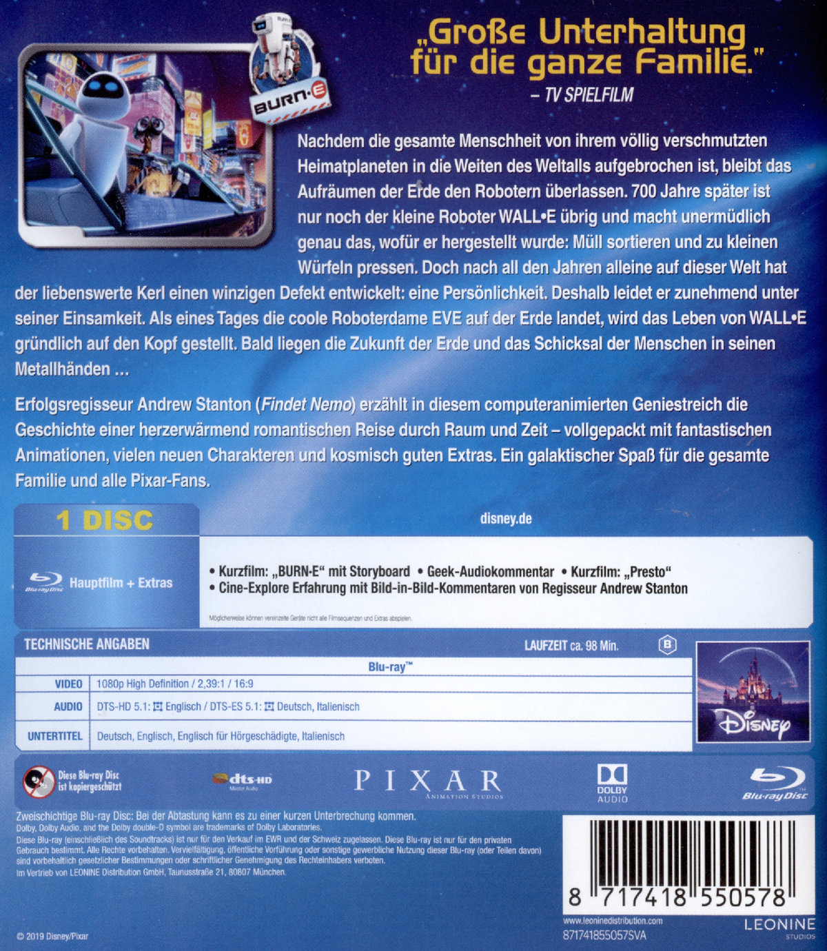 WALL·E - Der Letzte räumt die Erde auf (blu-ray)