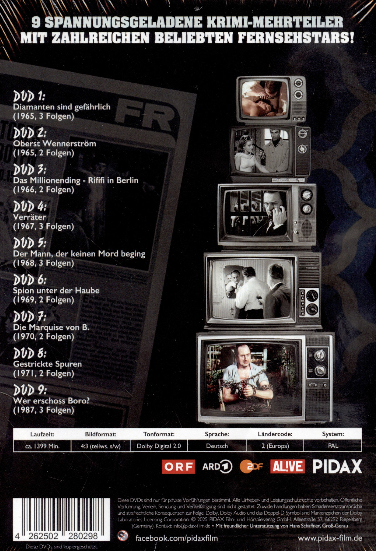 Das große Krimi-Archiv, Vol. 4 / 9 spannungsgeladene Krimi-Mehrteiler mit zahlreichen beliebten Fernsehstars!  [9 DVDs]  (DVD)