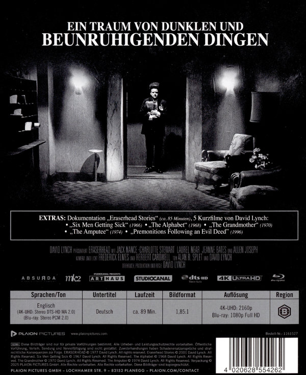 Eraserhead  (4K Ultra HD) (+ Blu-ray) Eraserhead  (4K Ultra HD) (+ Blu-ray)
