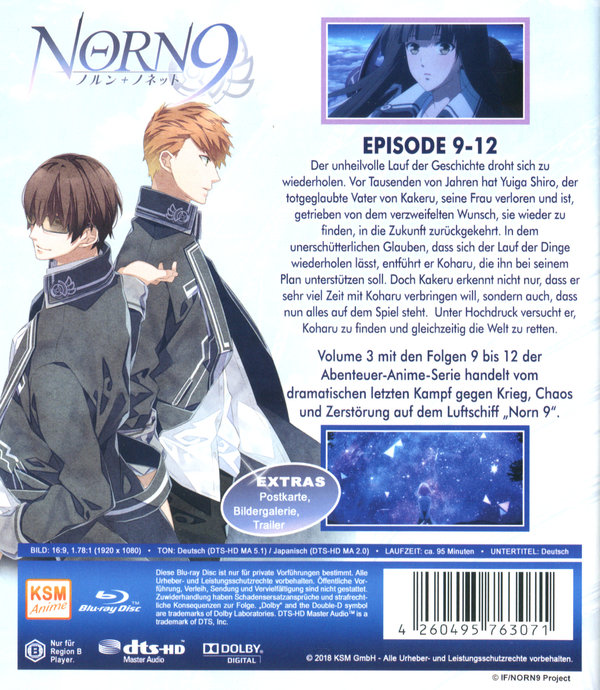 Norn9 - Volume 3: Episode 09-12  (Blu-ray Disc)