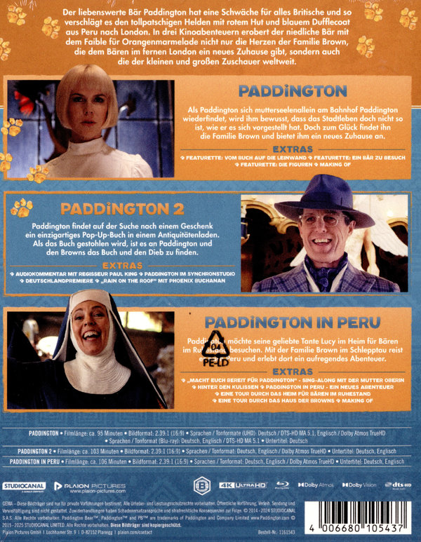 Paddington - 3 Filme Collection  (3 4K Ultra HDs)