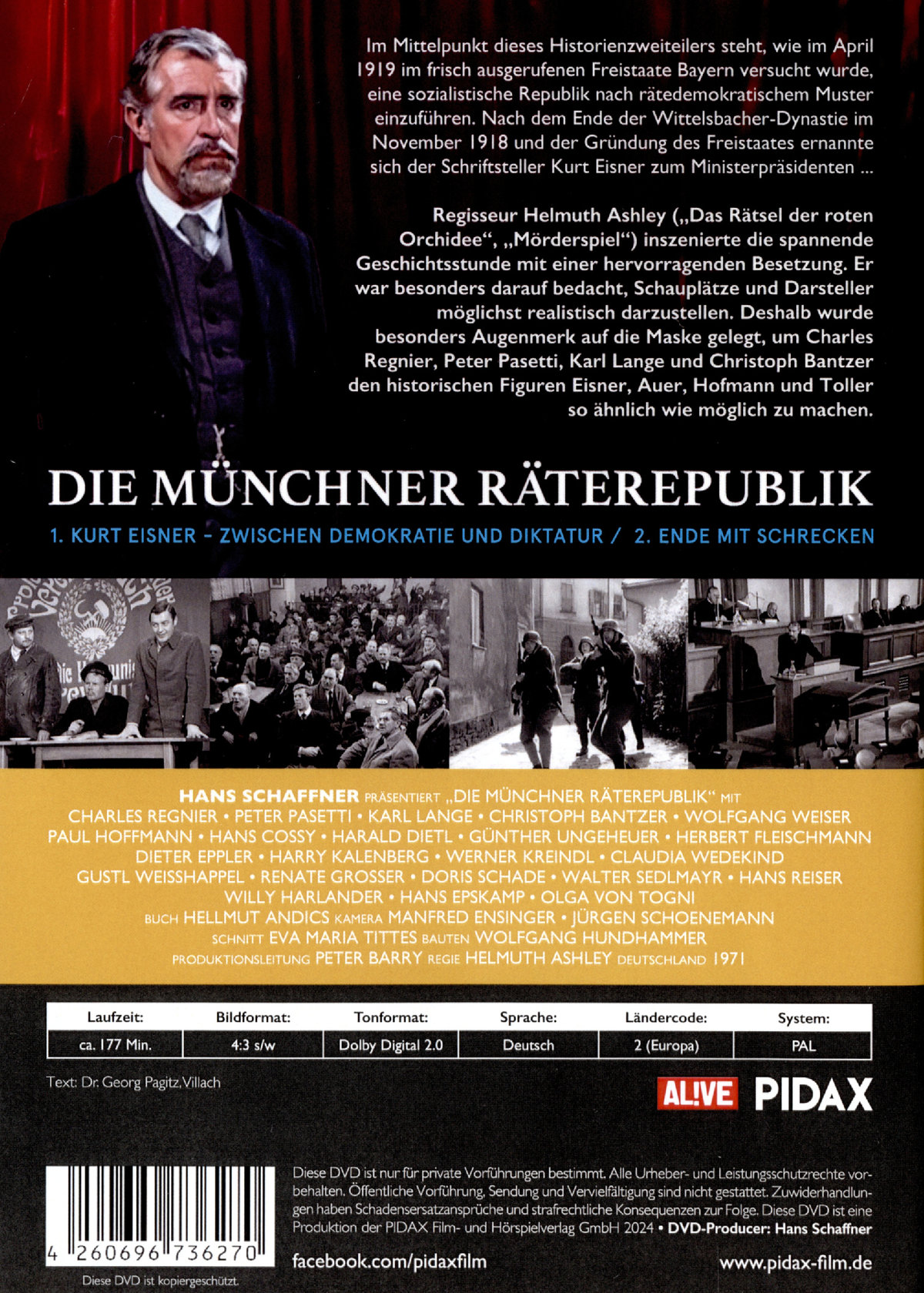Die Münchner Räterepublik / Spannender Historienzweiteiler mit hervorragender Besetzung (Pidax Historien-Klassiker)  (DVD)