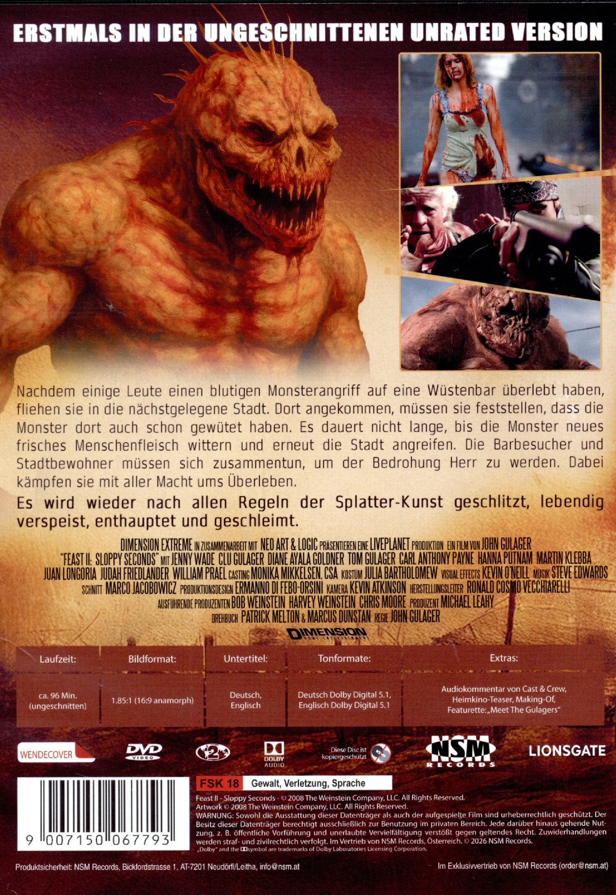 Feast II: Sloppy Seconds (unrated) (uncut)  (DVD)