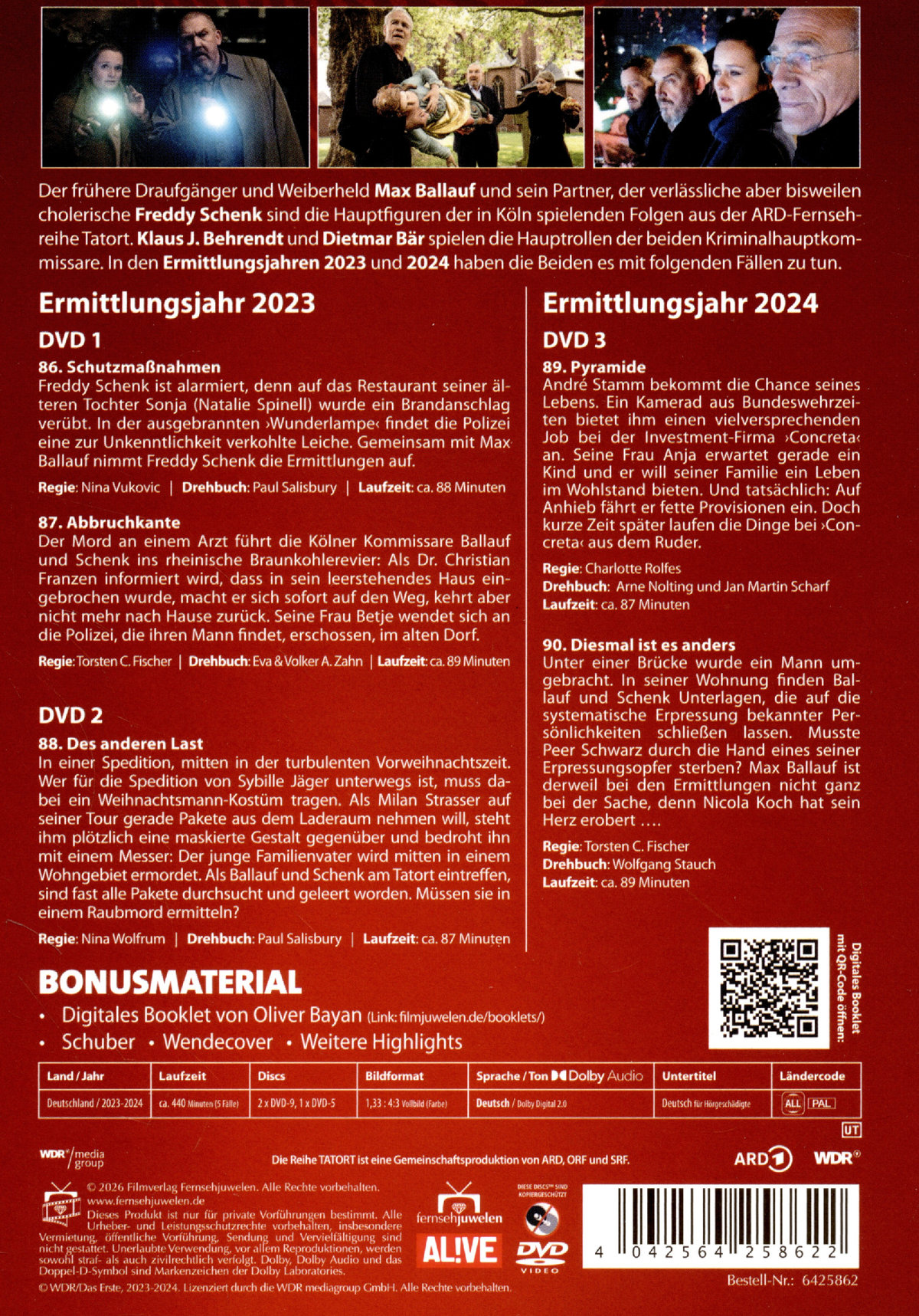Tatort - Team Köln (Ballauf & Schenk) - Ermittlungsjahre 2023 - 2024 (Folgen 86- 90) (Fernsehjuwelen)  [3 DVDs]  (DVD)