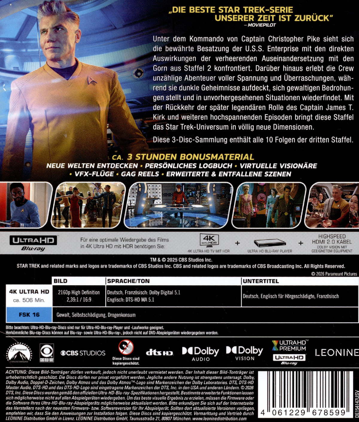 Star Trek: Strange New Worlds - Staffel 3  (4K Ultra HD)  [3 BR4K]