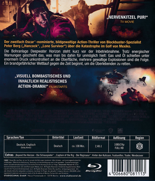 Deepwater Horizon  (Blu-ray Disc)