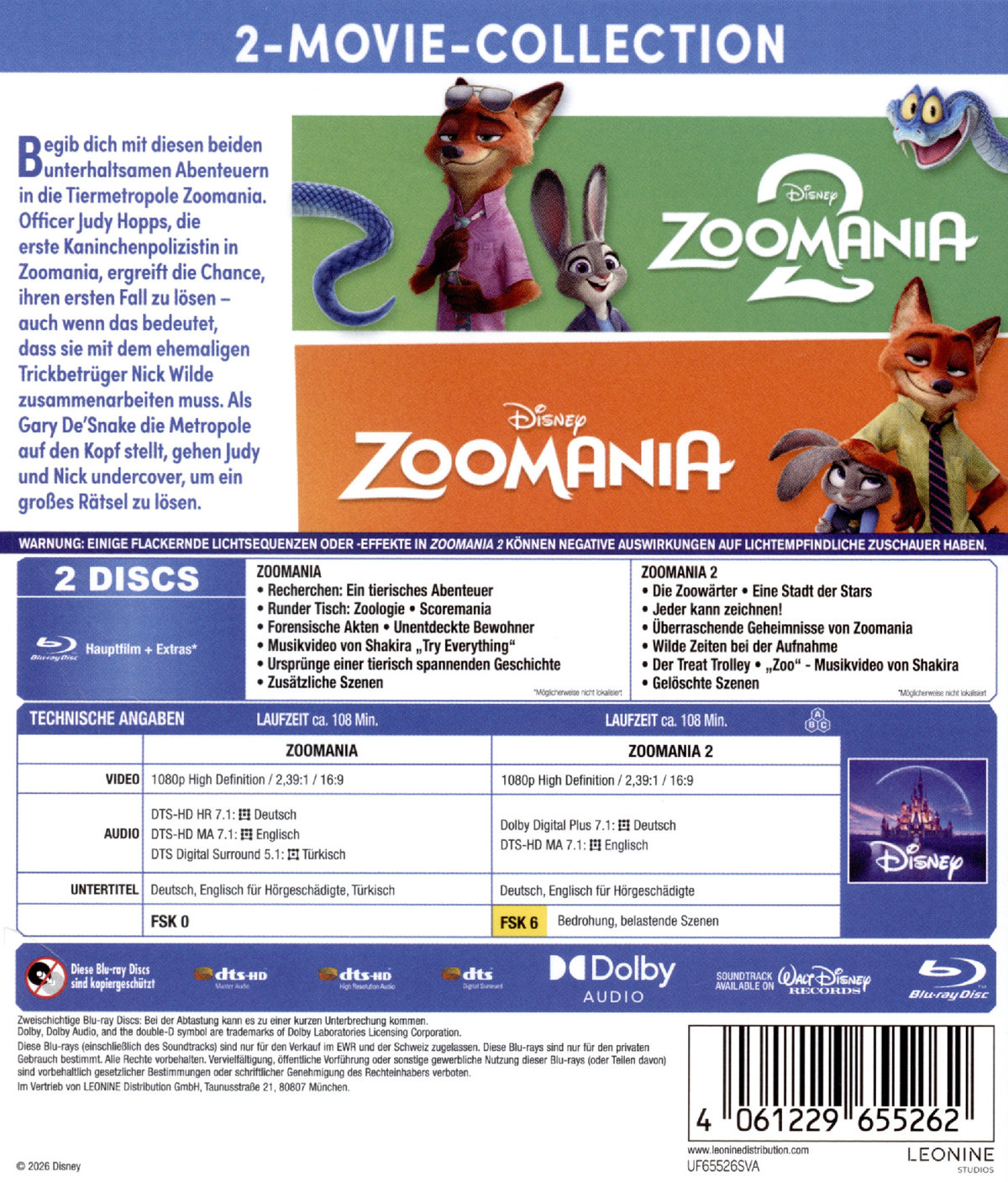 Zoomania - 2-Movie Collection  [2 BRs]  (Blu-ray Disc)