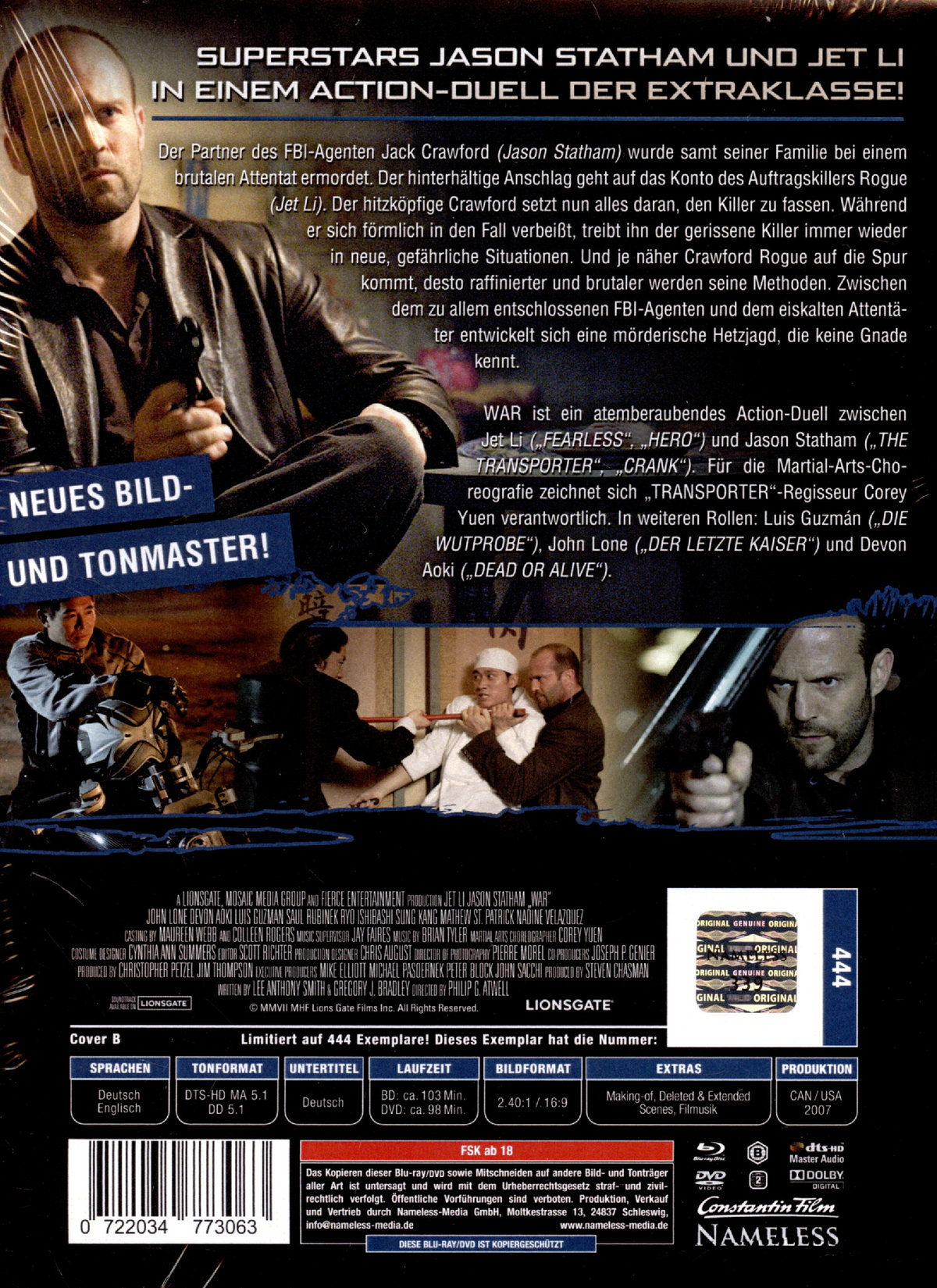 War - Uncut Mediabook Edition  (DVD+blu-ray) (B)