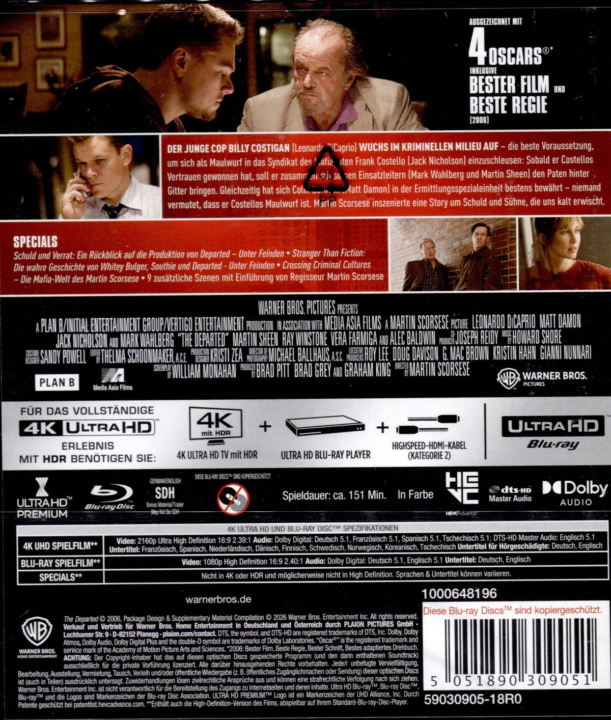Departed: Unter Feinden  (4K Ultra HD) (+ Blu-ray)