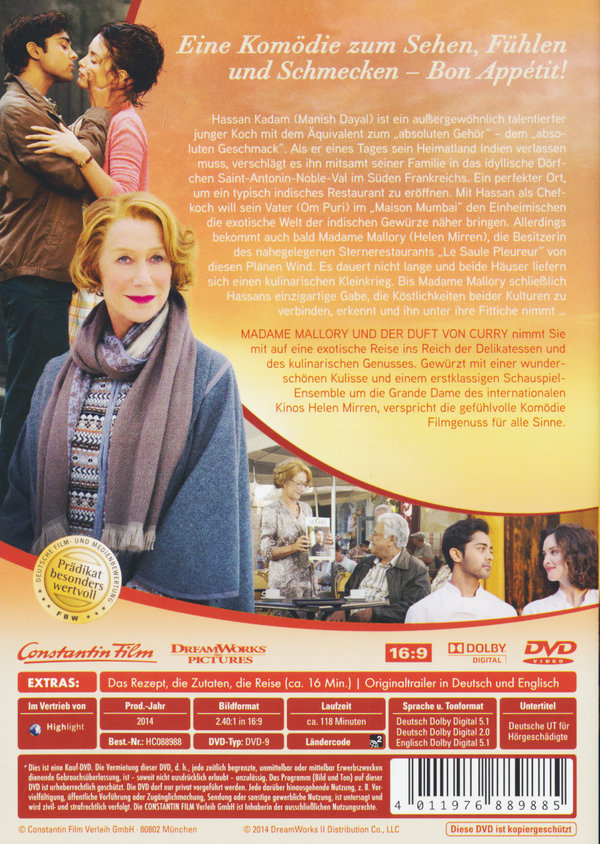 Madame Mallory und der Duft von Curry  (DVD)