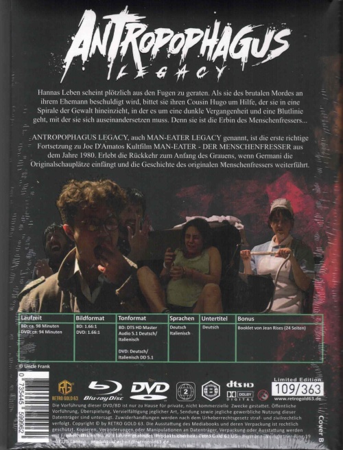 Antropophagus Legacy - Maneater Legacy - Uncut Mediabook Edition (DVD+blu-ray) (B)