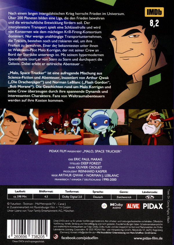 Malo, Space Trucker / Die komplette 26-teilige Science-Fiction-Zeichentrickserie (Pidax Animation) [2 DVDs]  (DVD)