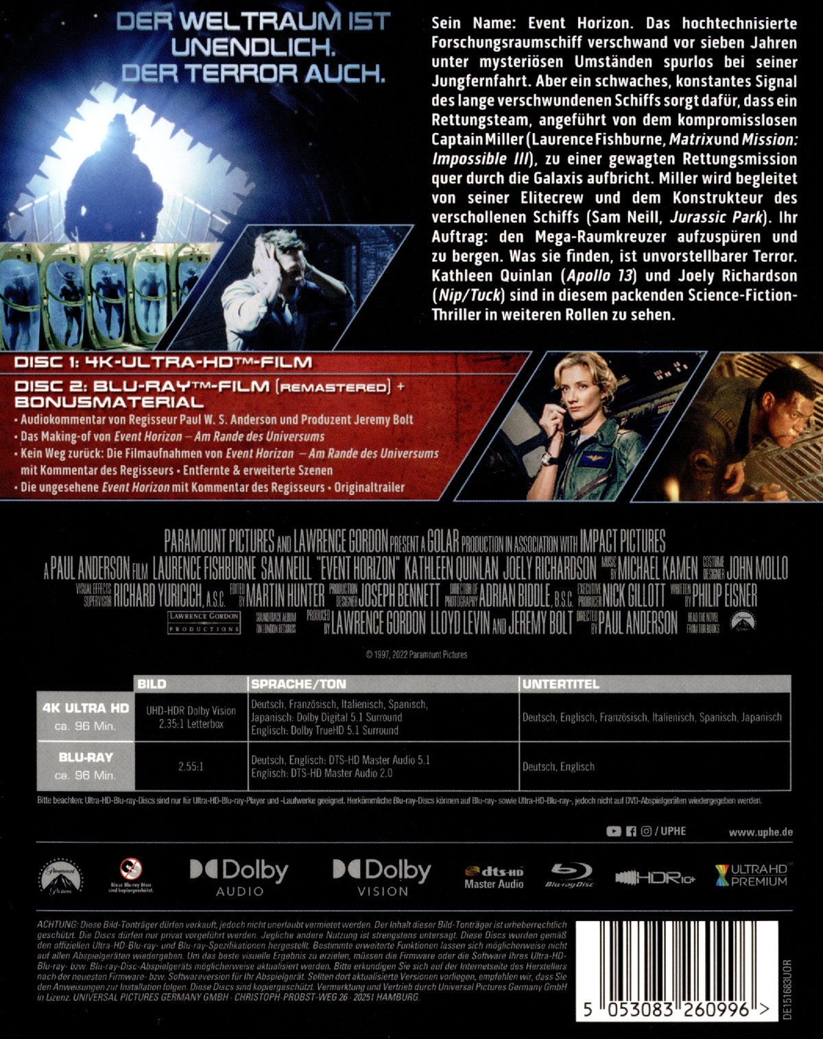 Event Horizon - Am Rande des Universums (4K Ultra HD)
