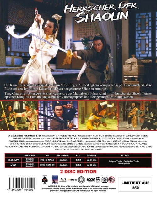 Herrscher der Shaolin - Uncut Edition  (DVD+blu-ray)