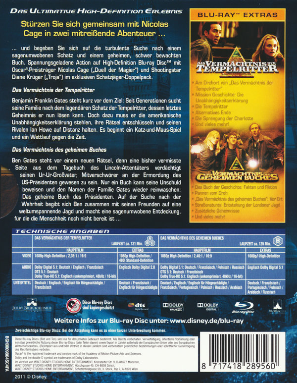 Tempelritter 1+2 - Schatzjäger Doppelpack (blu-ray)