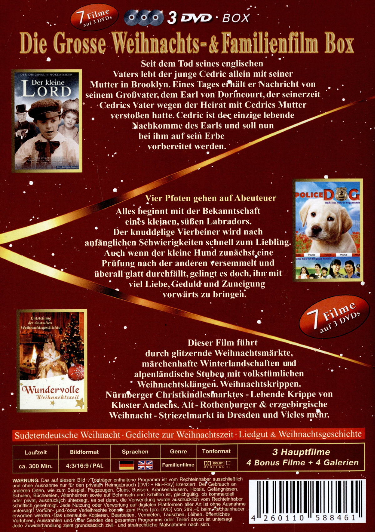 Die große Weihnachts- & Familienfilmbox  [3 DVDs]  (DVD)