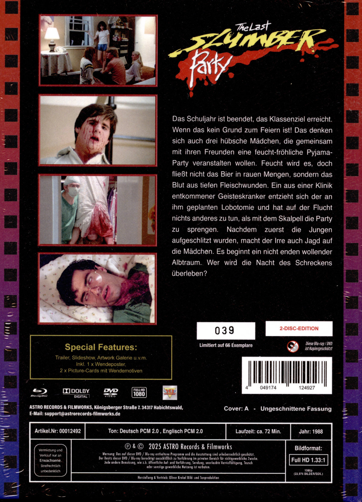 The Last Slumber Party - Uncut Mediabook Edition  (blu-ray) (A)