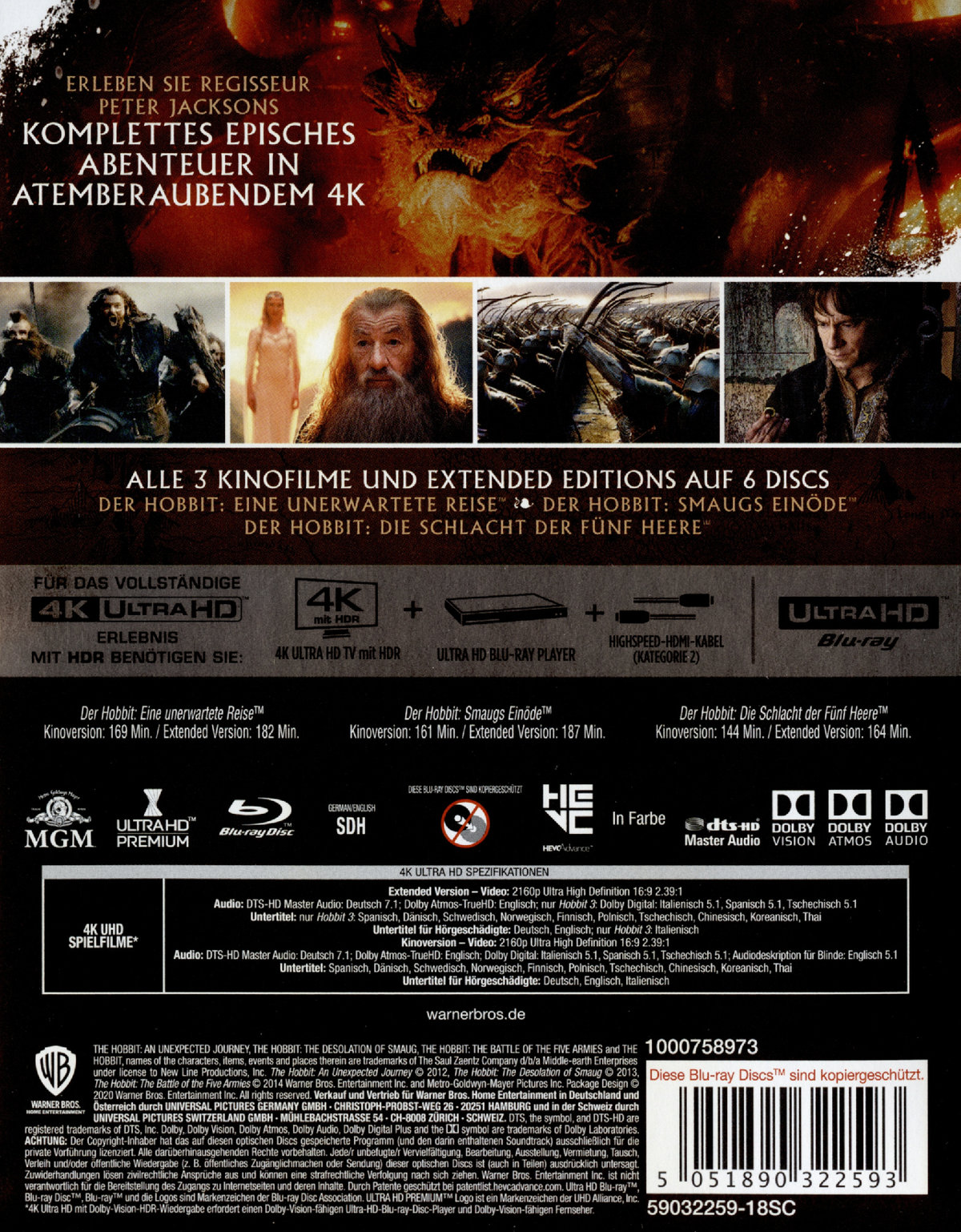 Hobbit, Der - Die Spielfilm Trilogie - Extended Edition (4K Ultra HD) Hobbit, Der - Die Spielfilm Trilogie - Extended Edition (4K Ultra HD)