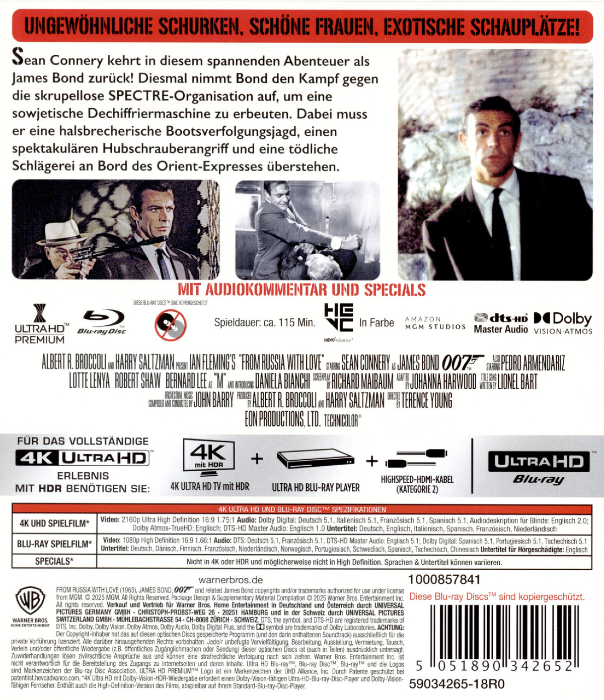 James Bond - Liebesgrüße aus Moskau  (4K Ultra HD) + (Blu-ray)