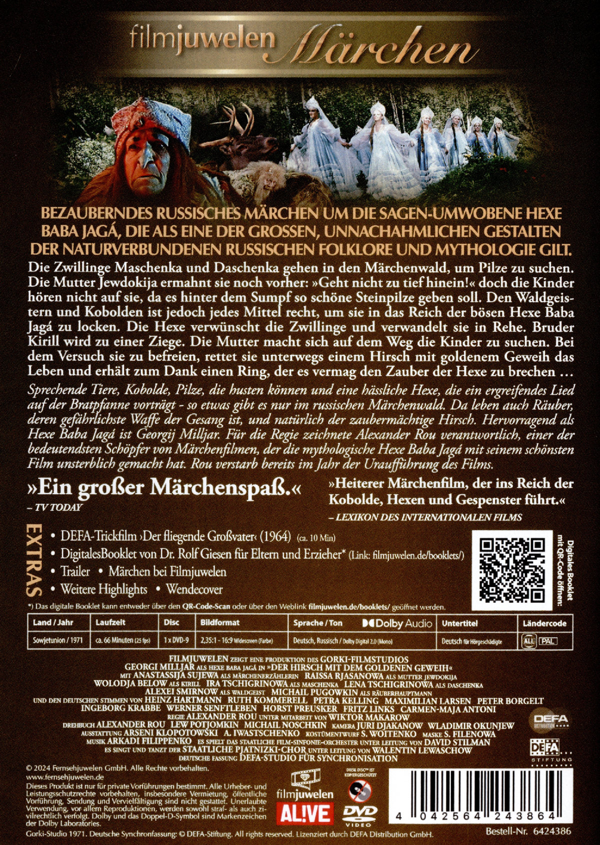 Der Hirsch mit dem goldenen Geweih (1971) (Filmjuwelen / DEFA-Märchen) (Neuauflage) (DVD) Der Hirsch mit dem goldenen Geweih (1971) (Filmjuwelen / DEFA-Märchen) (Neuauflage) (DVD)