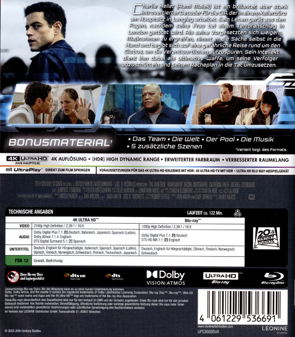 The Amateur - Der Amateur   (4K Ultra HD) (+ Blu-ray) 