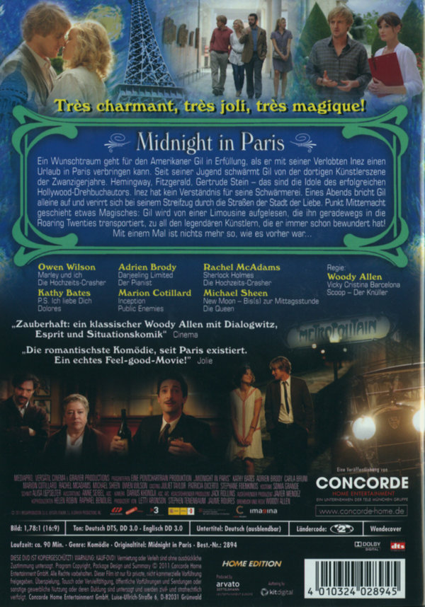 Midnight in Paris  (DVD)